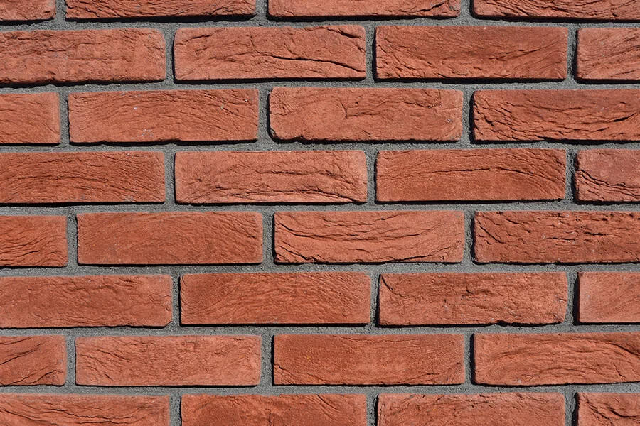 Kırmızı dekoratif taş ve tuğla modeli